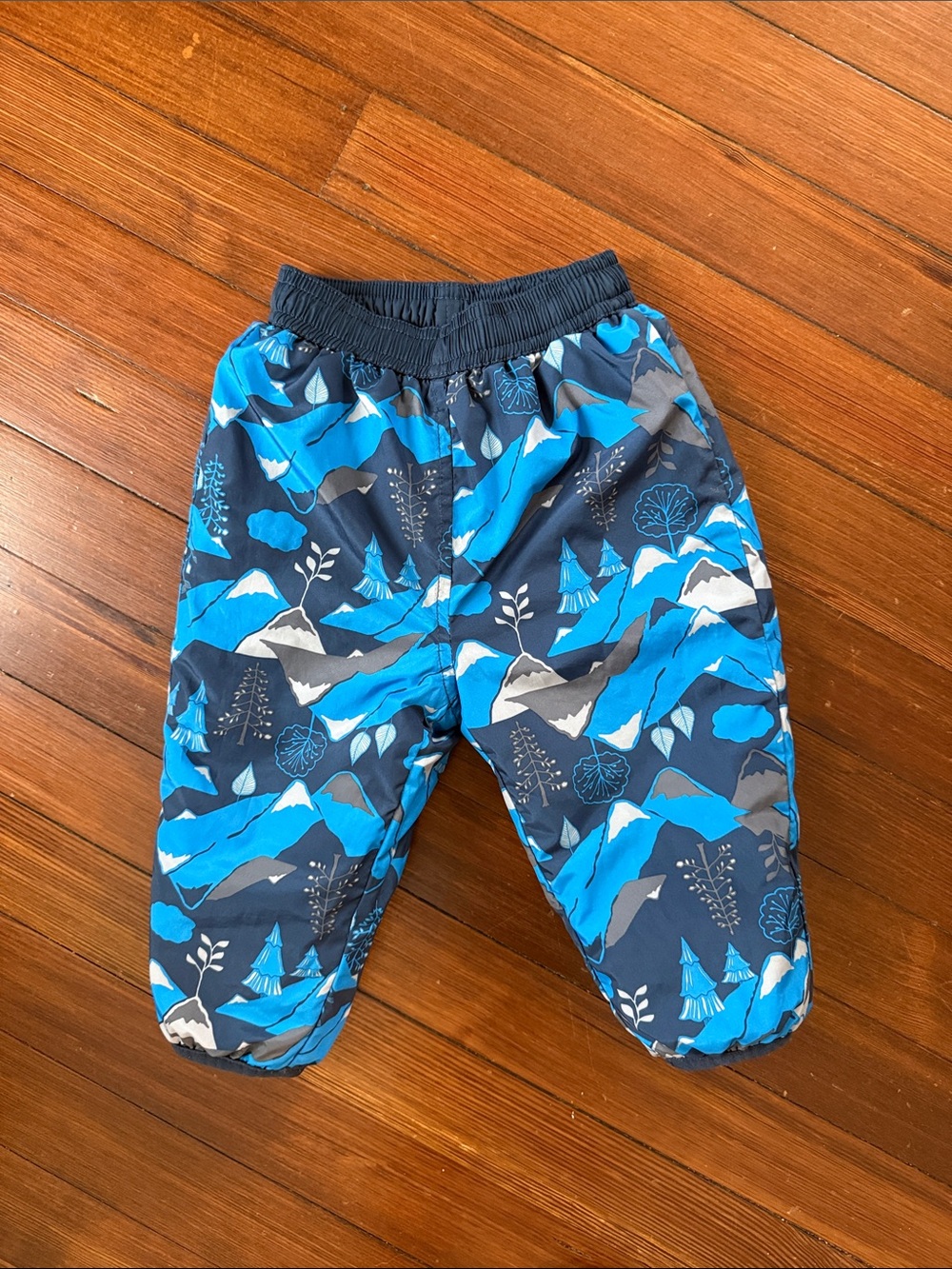 The North Face Infant Reversible Blue Mountain-Print Snow Pants